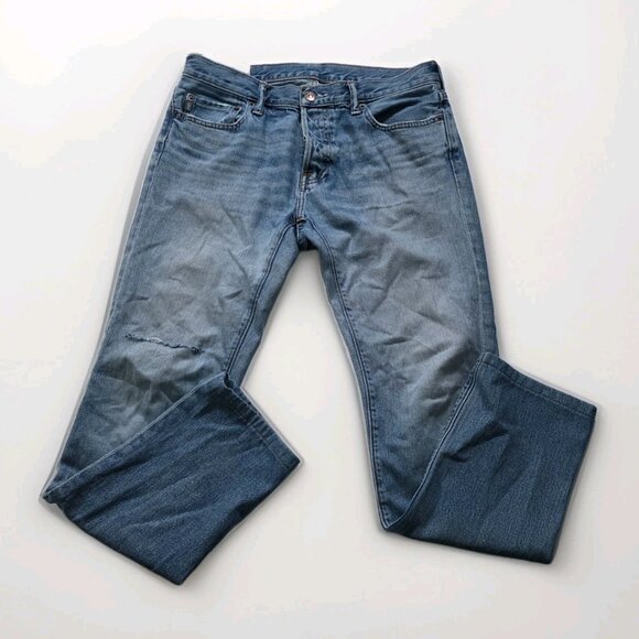 Abercrombie & Fitch Jeans Men 32 x 32 (30) Light Blue Cotton Preppy Western FLAW - Picture 9 of 16